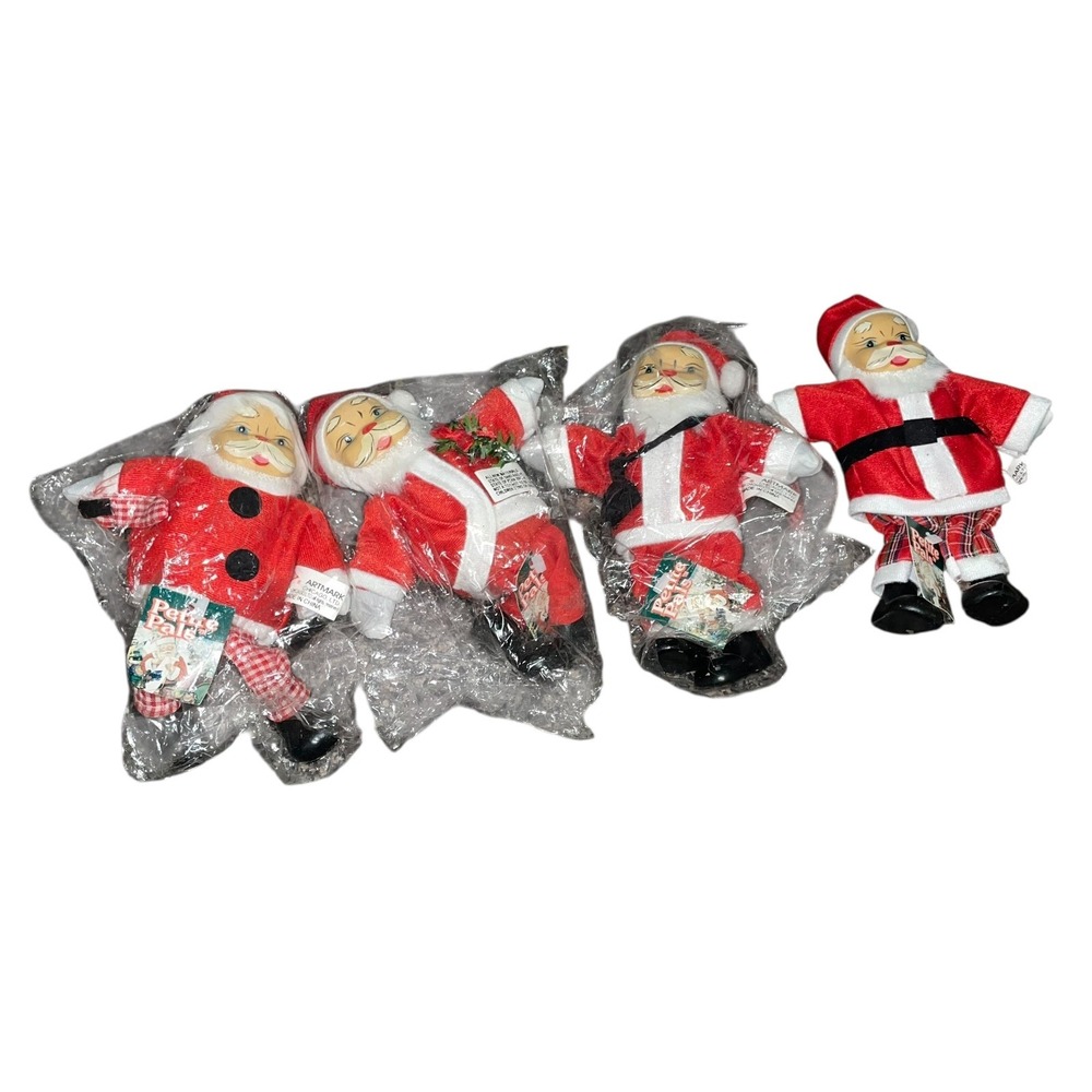 Petite Pals Santa Clause Sitter+Non Sitter Doll Vintage Lot 4‎ Gift Christmas